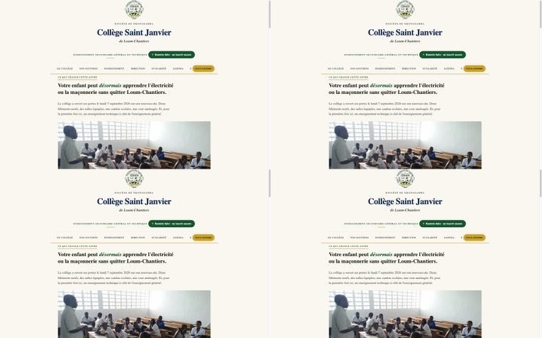 Page d'accueil du site du Collège Saint-Janvier de Loum-Chantiers.