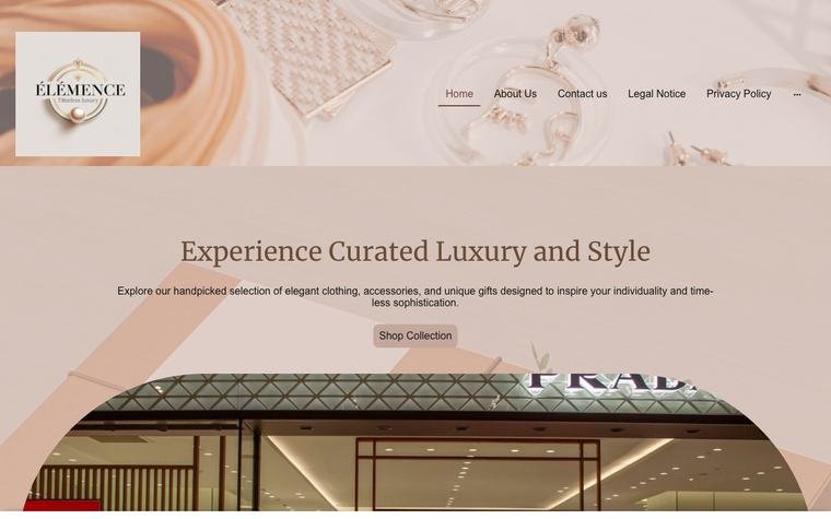 Page d'accueil du site Maison Élémence.