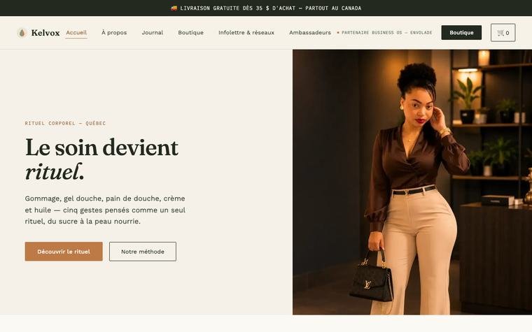Page d'accueil du site Kelvox.